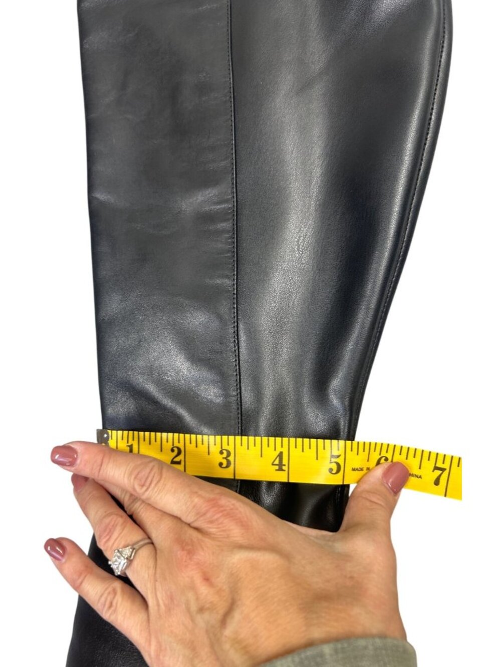 Nine West Quizme Women's 9M Knee High Platform Boots Black Leather Stiletto EUC - Picture 15 of 16